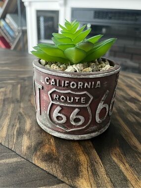 Route 66 California FAUX Succulent Planter -